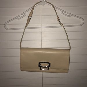 DKNY Tan Over the Shoulder Clutch